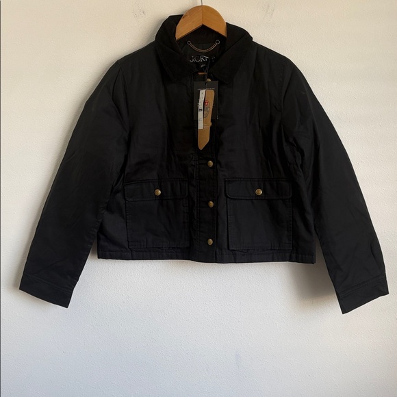 J Crew Cropped Barn Jacket™ in ripstop cotton Small Black - Picture 1 of 8